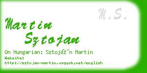 martin sztojan business card